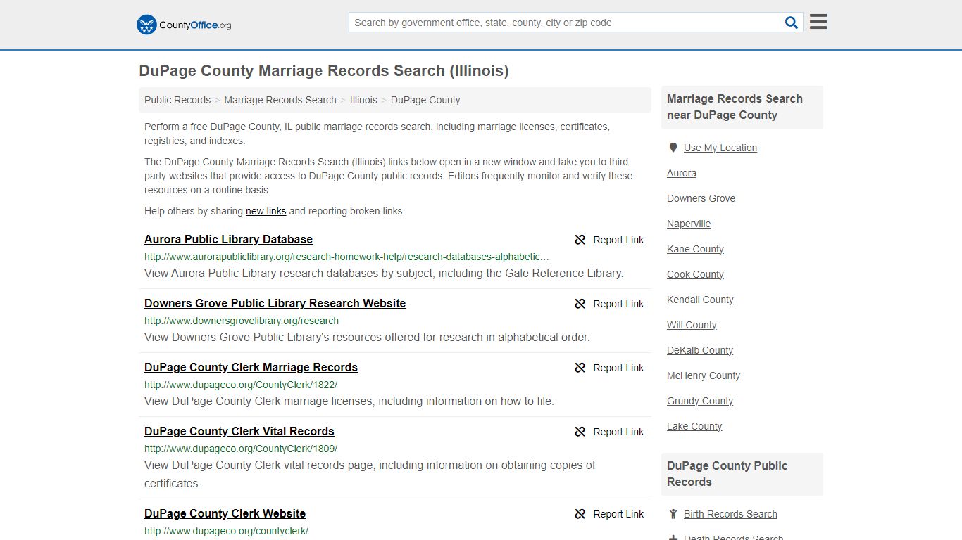 DuPage County Marriage Records Search (Illinois) - County Office